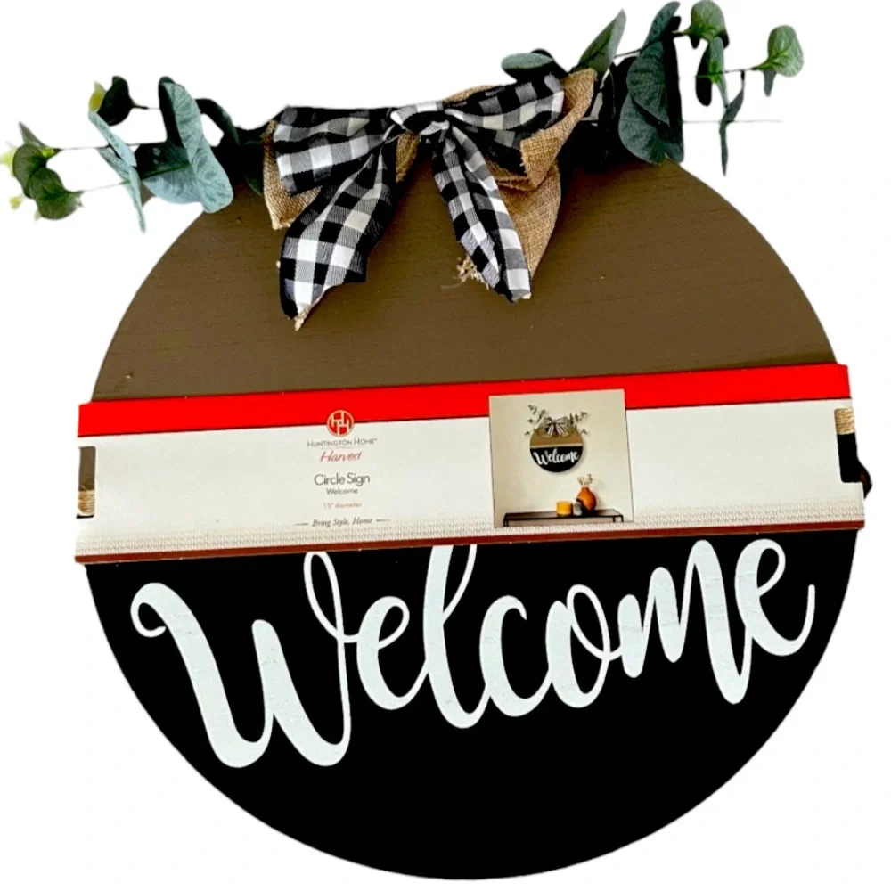 Door Wreath WELCOME door hanger 15” NEW